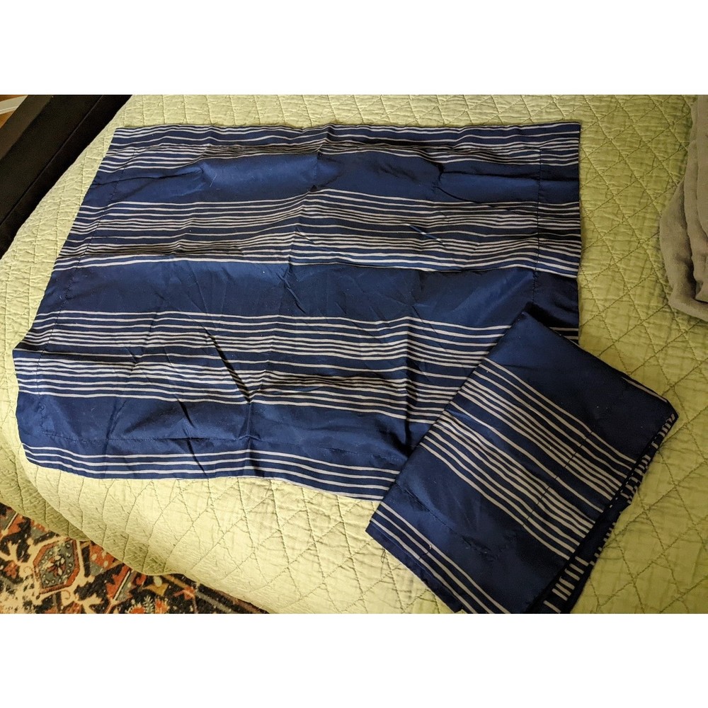 Pair of blue and gray pillow shams
